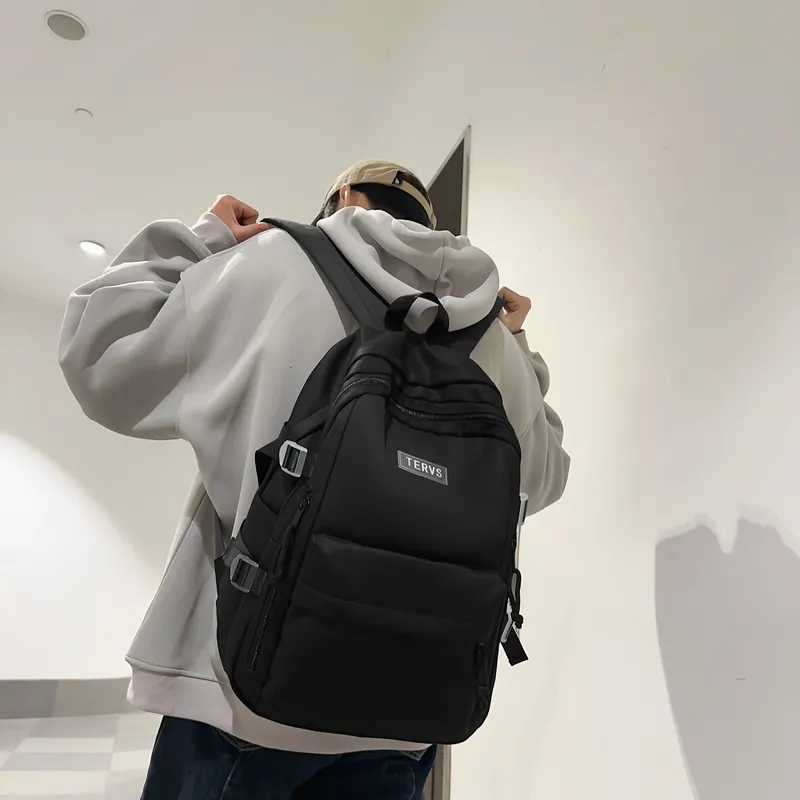 Travel Nylon Backpack Regular Unisex Black/White/Red/Green-6
