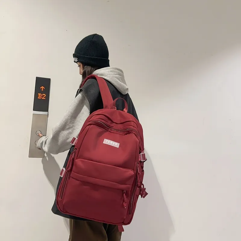 Travel Nylon Backpack Regular Unisex Black/White/Red/Green-22