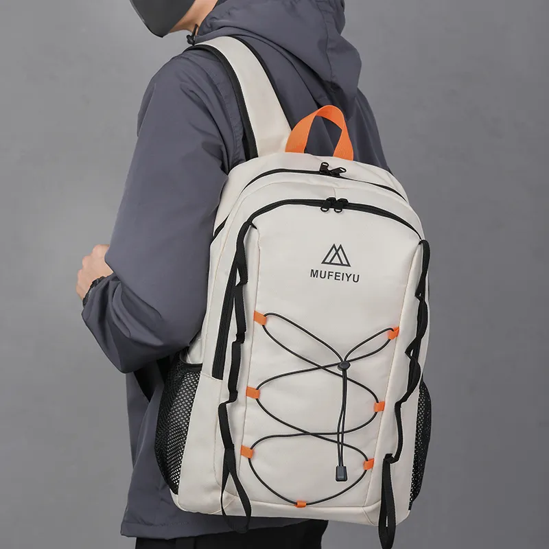 Travel Oxford Laptop Backpack Regular Unisex Black/White-7