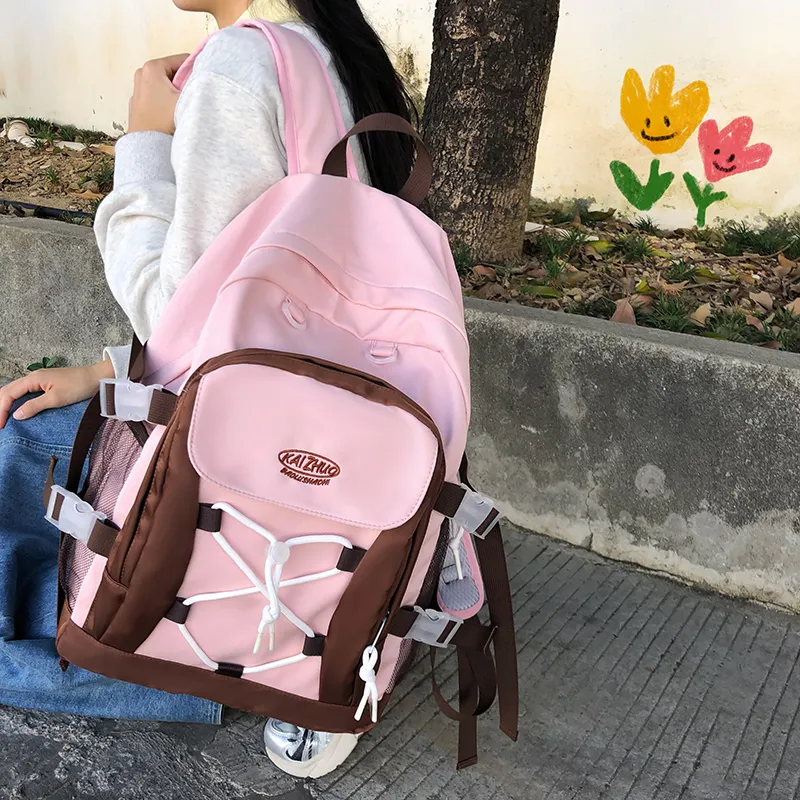 Travel Nylon Backpack Women's Multicolor-12