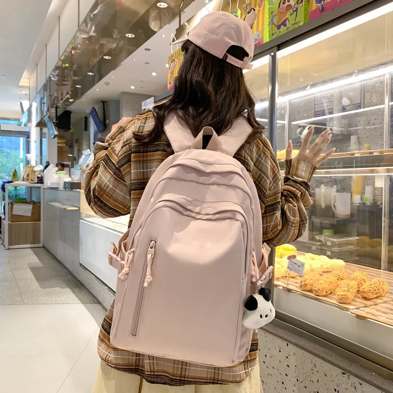 Travel Nylon Backpack Regular Unisex Black/White/Yellow/Pink/Blue-29