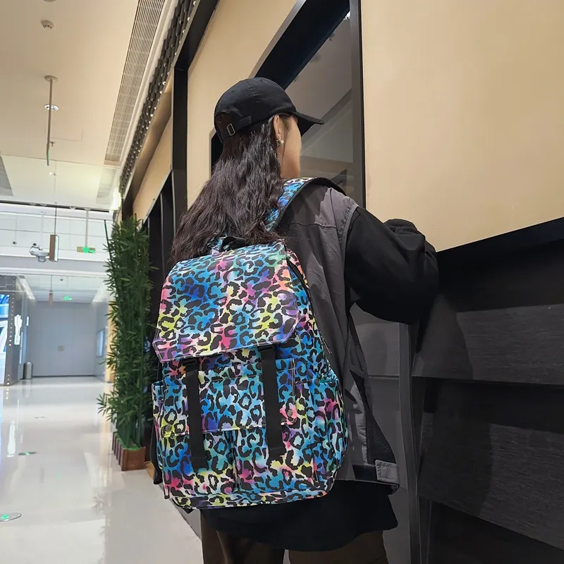 Travel Nylon Backpack Regular Unisex White/Blue/Pink-9