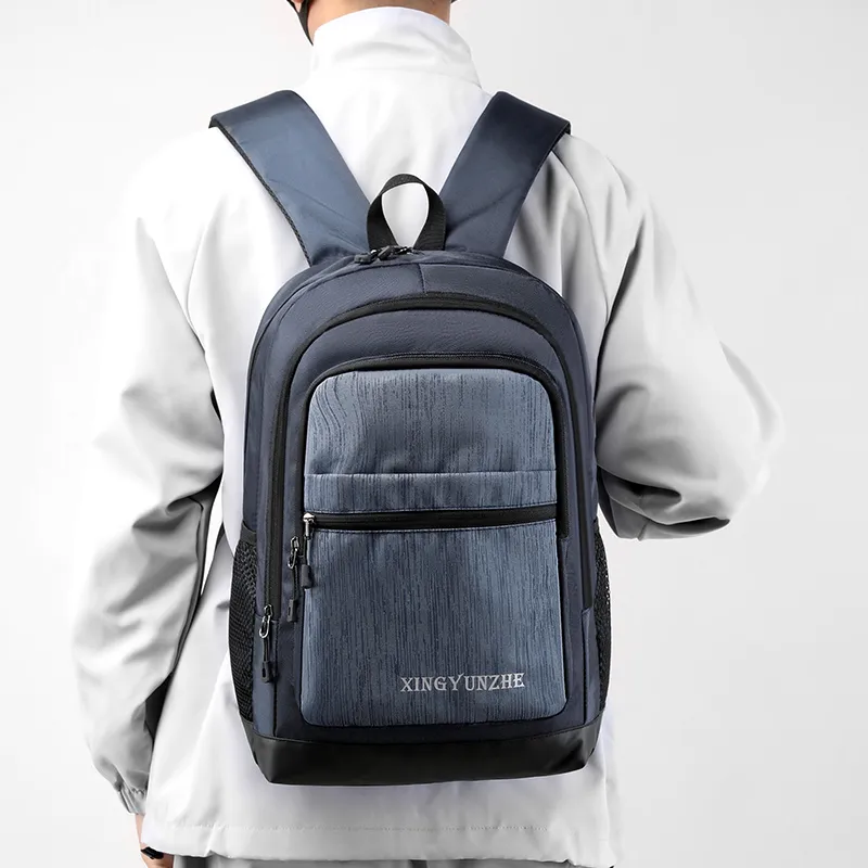 Travel Nylon Backpack Unisex Black/Gray/Brown/Dark Blue-9