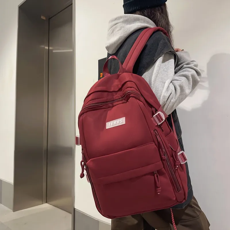 Travel Nylon Backpack Regular Unisex Black/White/Red/Green-23