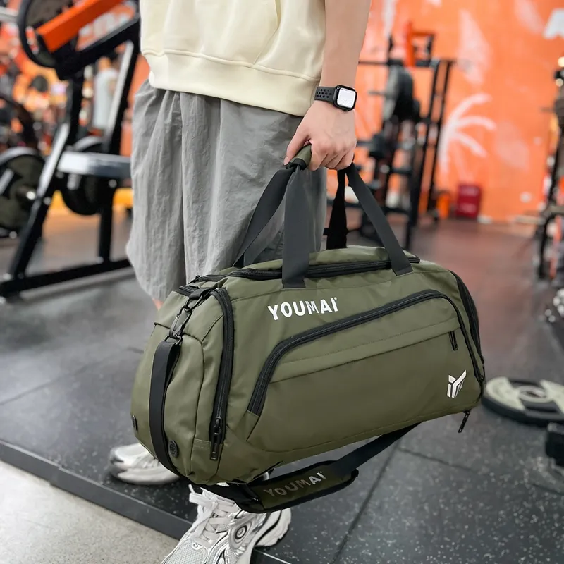 Travel Oxford Gym Bag Medium Size Unisex Black/Orange/Khaki/White/Yellow/Army Green/Lake Blue/Gray-15