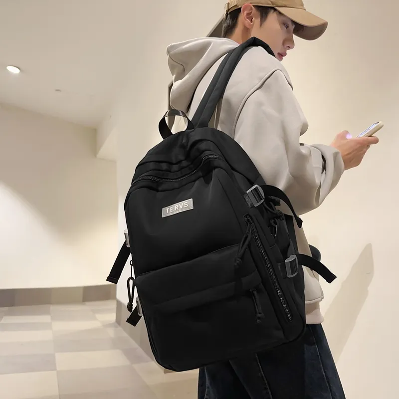 Travel Nylon Backpack Regular Unisex Black/White/Red/Green-2