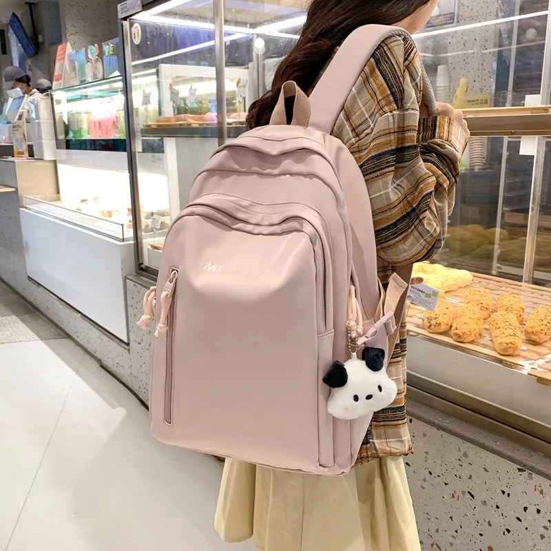 Travel Nylon Backpack Regular Unisex Black/White/Yellow/Pink/Blue-27