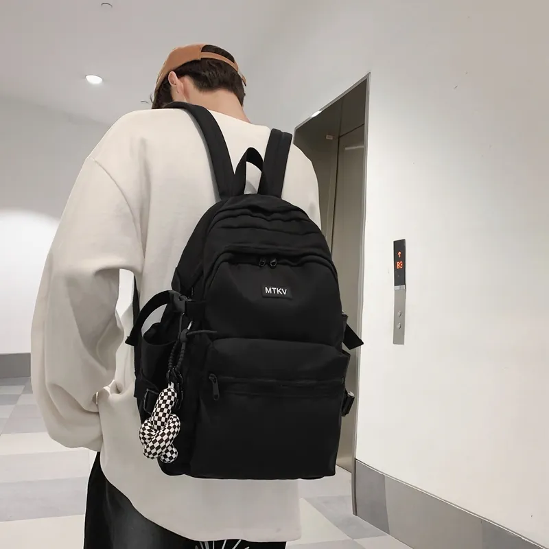 Travel Nylon Backpack Regular Unisex White/Black/Blue/Pink-10