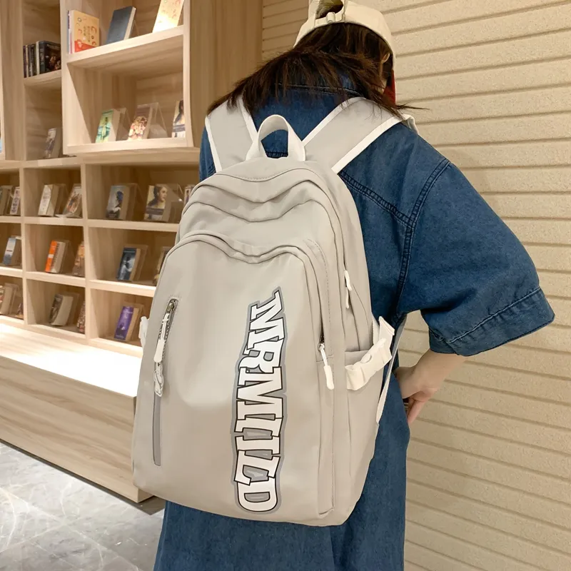 Travel Nylon Backpack Regular Women's Black/Pink/Gray/Green/Blue-7
