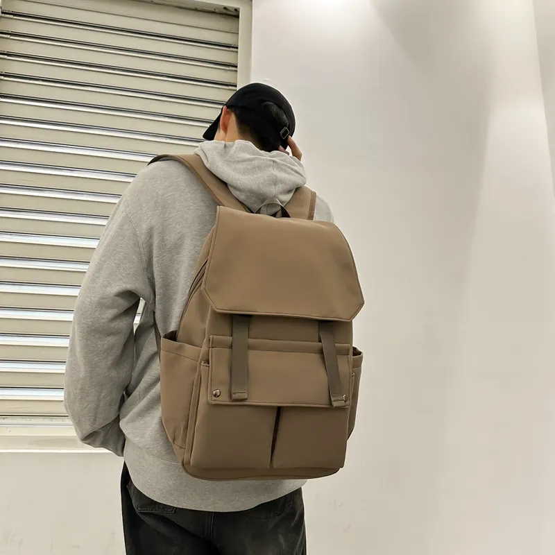 Travel Nylon Backpack Regular Unisex Blue/Coffee/Black/White-7