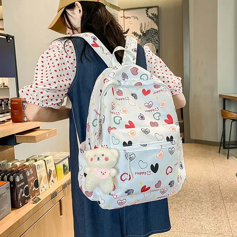 Travel Nylon Backpack Regular Unisex Multicolor-11