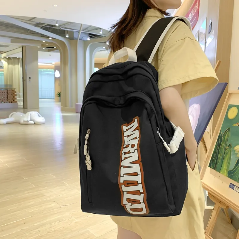 Travel Nylon Backpack Regular Women's Black/Pink/Gray/Green/Blue-17