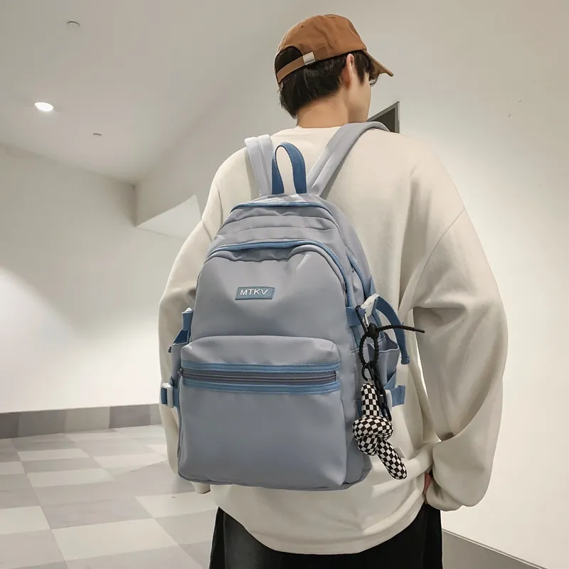 Travel Nylon Backpack Regular Unisex White/Black/Blue/Pink-20