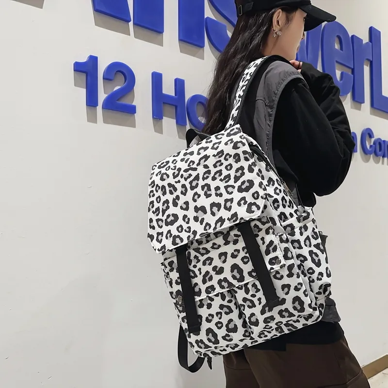 Travel Nylon Backpack Regular Unisex White/Blue/Pink-1