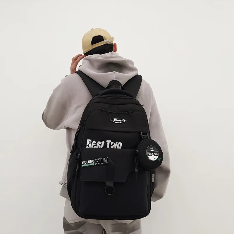 Travel Nylon Backpack Unisex _Nsec Black/Dark Gray/Light Gray/Dark Blue-7