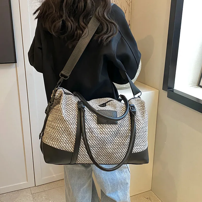 Travel PU Travel Bag Unisex Khaki/Pink/Black/Gray-33