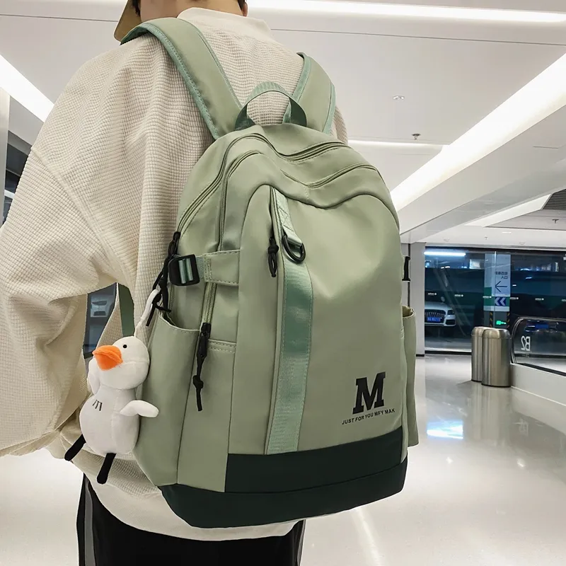 Travel Nylon Backpack Regular Unisex Black/White/Green/Blue-15