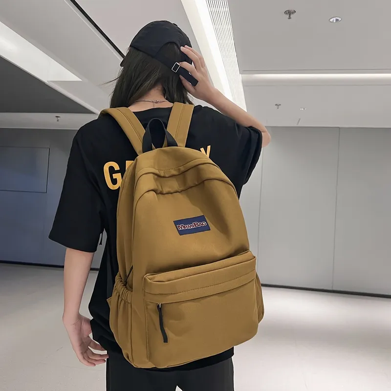 Travel Nylon Backpack Regular Unisex Black/White/Brown/Blue-12
