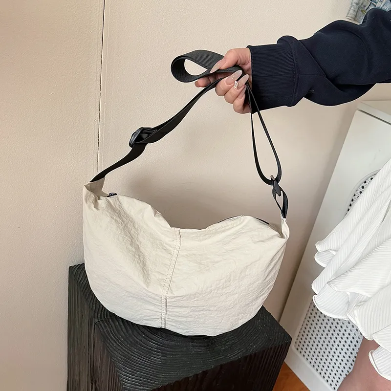 Travel Washed Cloth Crossbody Bag, Shoulder Bag Unisex Black/White/Green/Yellow/Orange-13