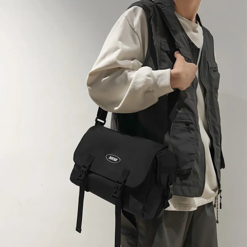 Travel Oxford Shoulder Bag, Crossbody Bag Regular Unisex Black-5