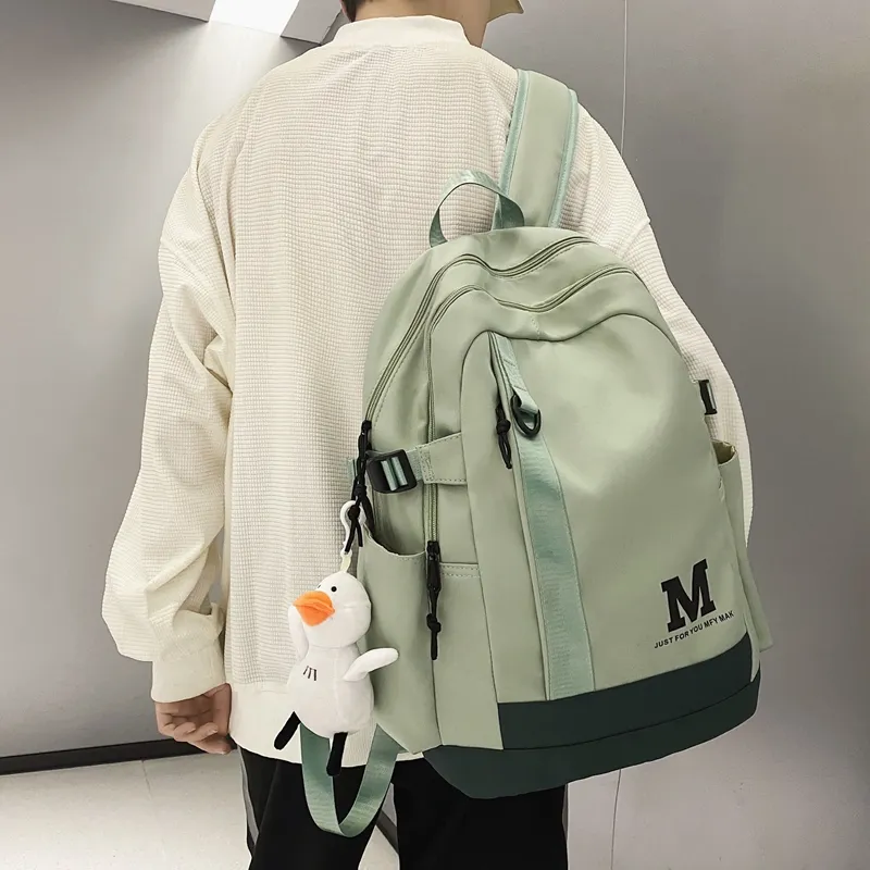 Travel Nylon Backpack Regular Unisex Black/White/Green/Blue-12