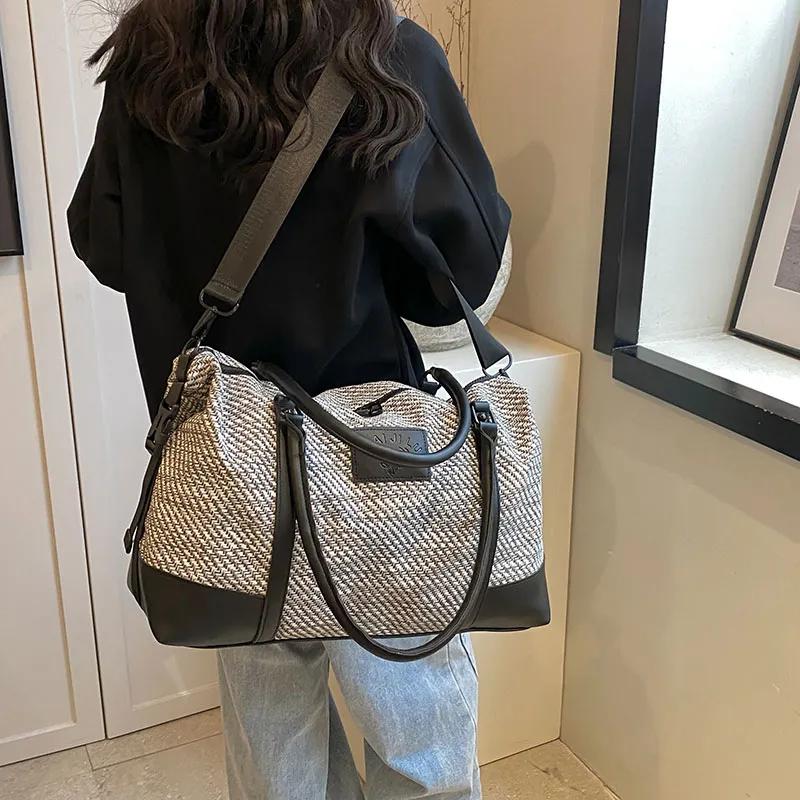 Travel PU Travel Bag Unisex Khaki/Pink/Black/Gray-32