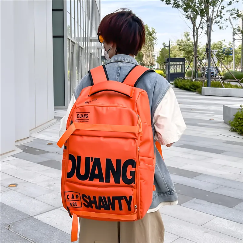 Travel Composite Cloth Backpack Regular Unisex White/Black/Bright Orange/Neon Green/Turquoise/Purple-7