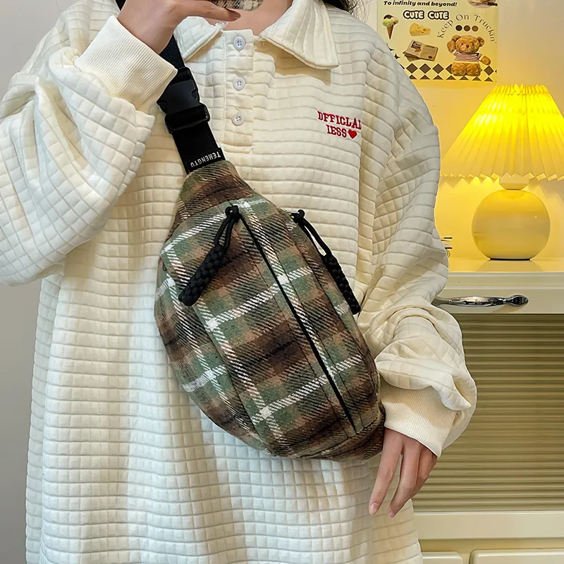Travel Woolen Sling Bag Fanny Pack Regular Unisex Multicolor-9