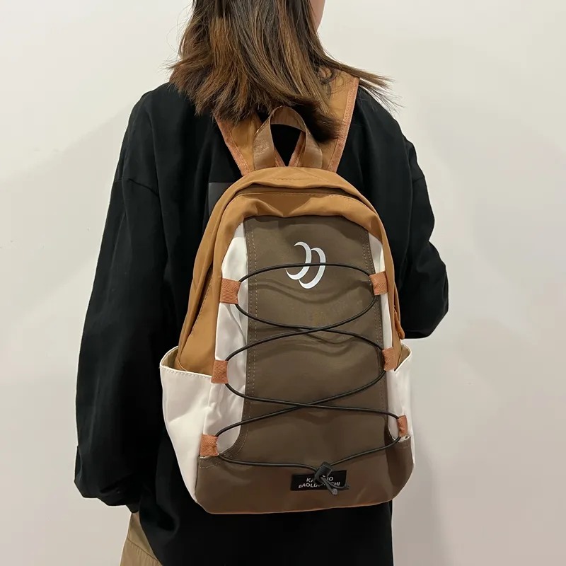 Travel Nylon Backpack Regular Unisex Black/Brown/Dark Blue/Light Blue-8