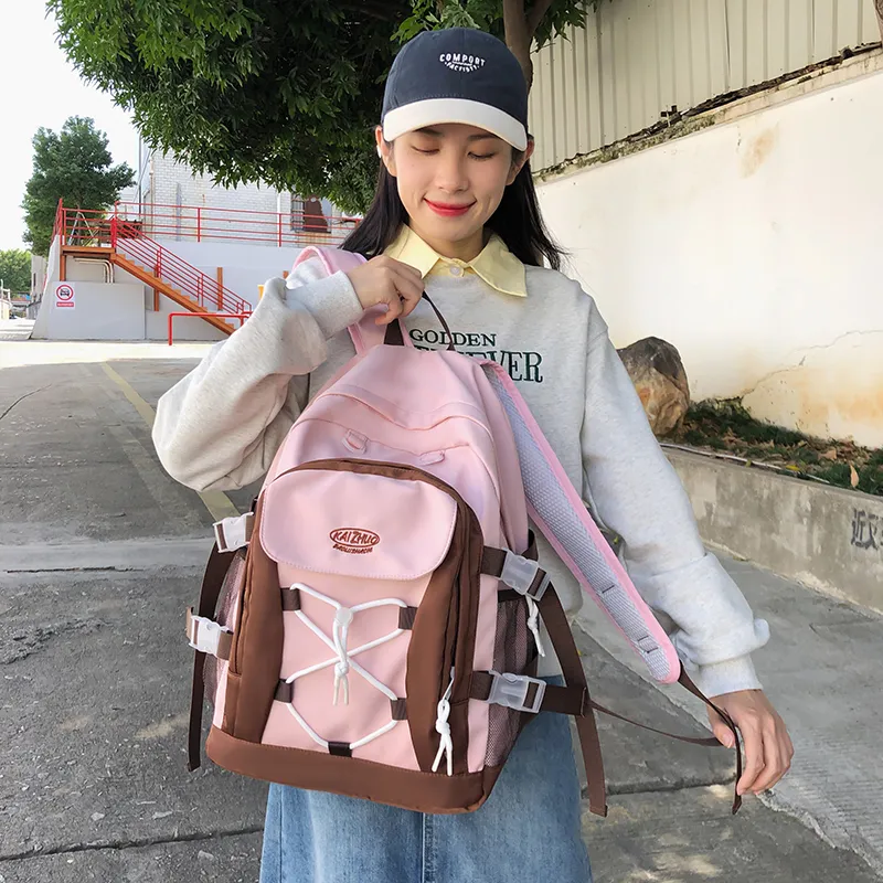 Travel Nylon Backpack Women's Multicolor-16