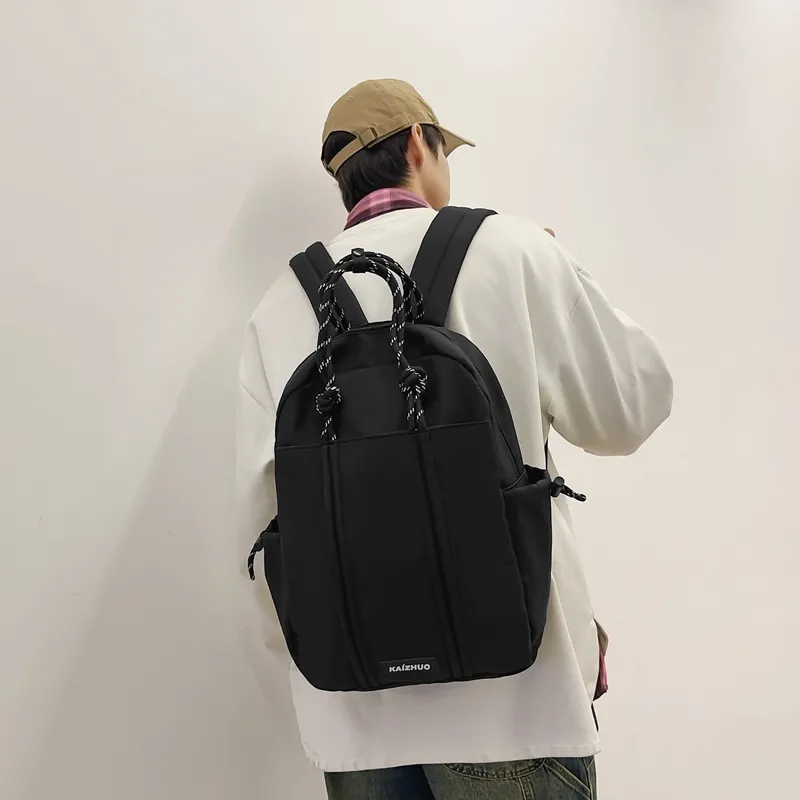 Travel Nylon Backpack Regular Unisex Black/Khaki/Yellow-6