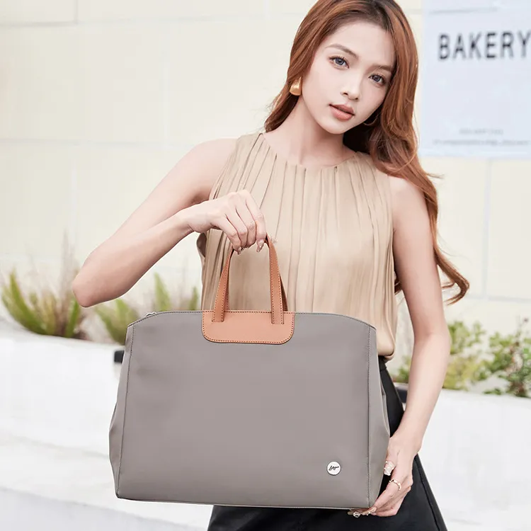 Travel Nylon Laptop Bag Regular Women's Apricot/Elephant Gray/Dark Blue/Black-4