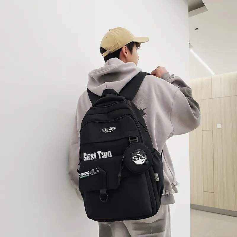 Travel Nylon Backpack Unisex _Nsec Black/Dark Gray/Light Gray/Dark Blue-6