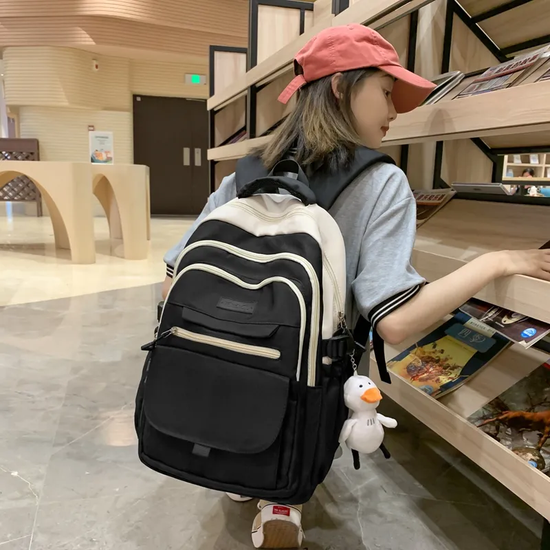Travel Nylon Backpack Unisex Black/Blue/Purple/Green-7