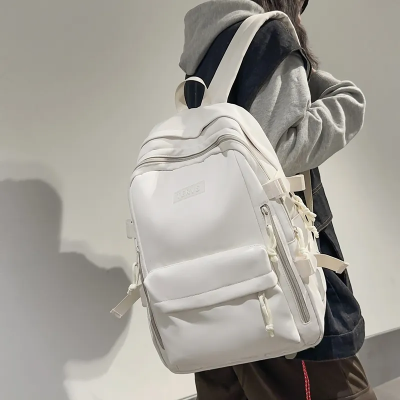 Travel Nylon Backpack Regular Unisex Black/White/Red/Green-17