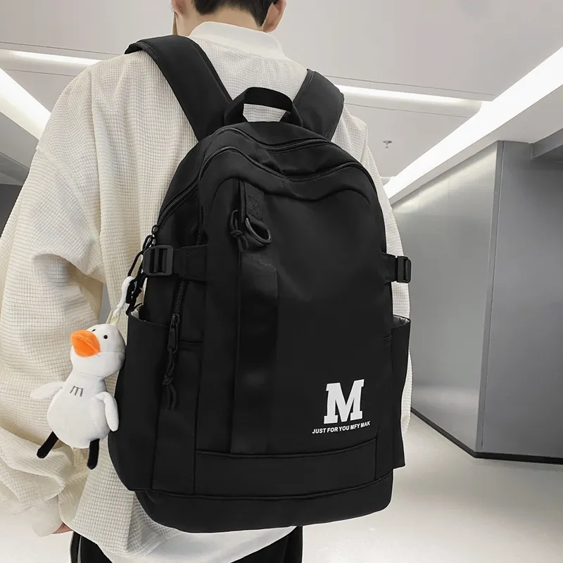 Travel Nylon Backpack Regular Unisex Black/White/Green/Blue-4