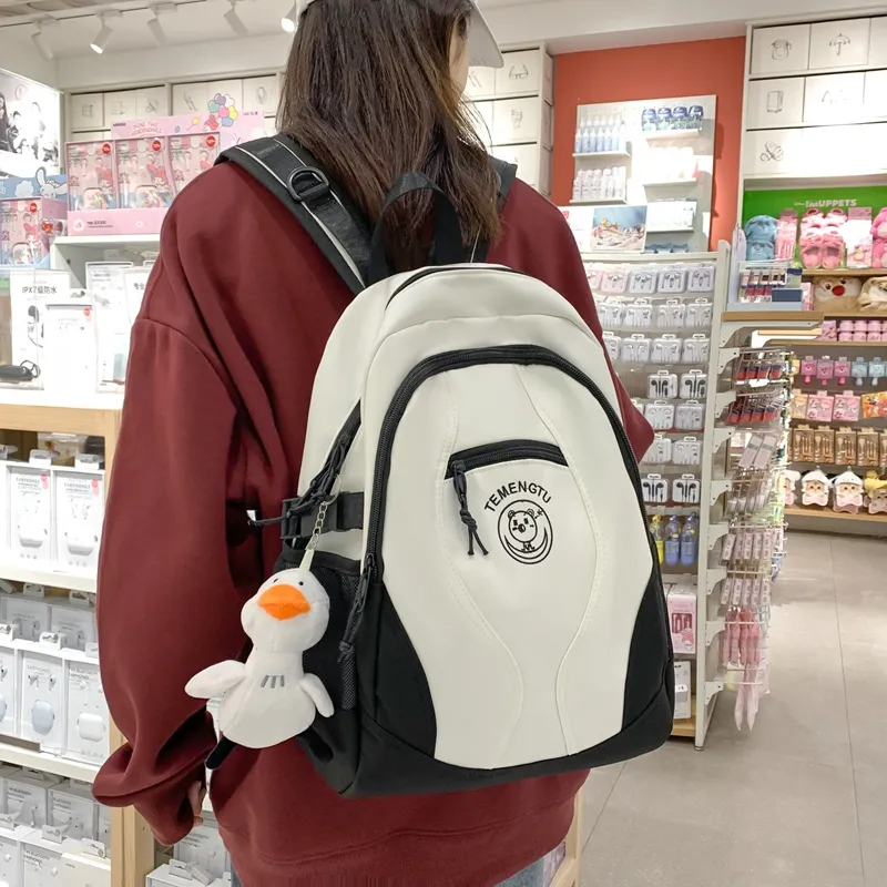 Travel Nylon Backpack Unisex Black/Green/Pink/Gray-4