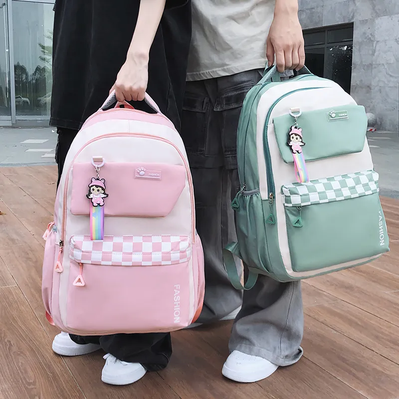 Travel Nylon Backpack Unisex Black/Blue/Green/Purple/Pink-17