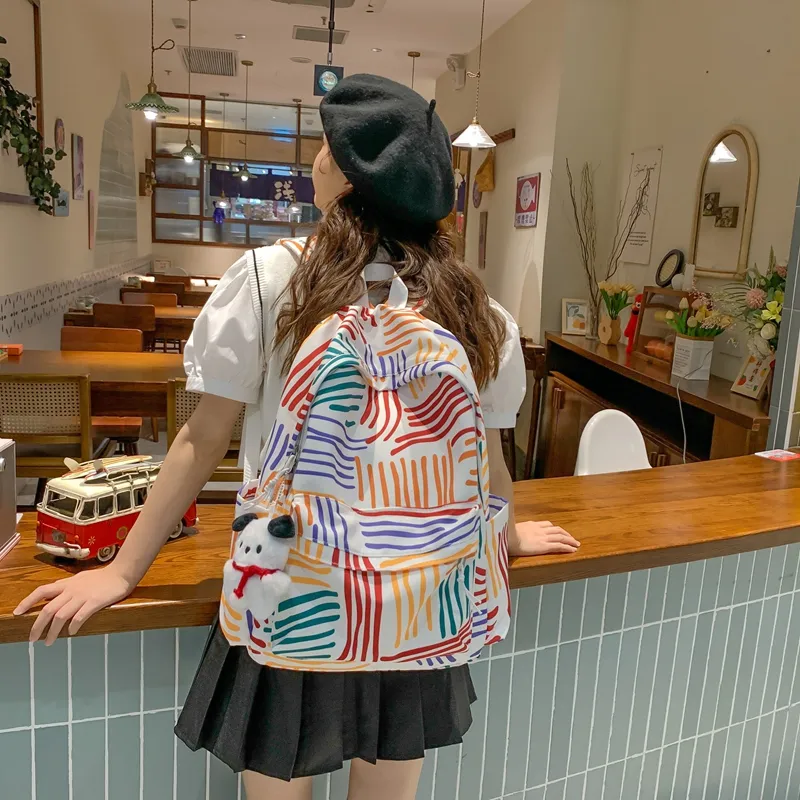 Travel Nylon Backpack Unisex Color Bars/color Numbers-6