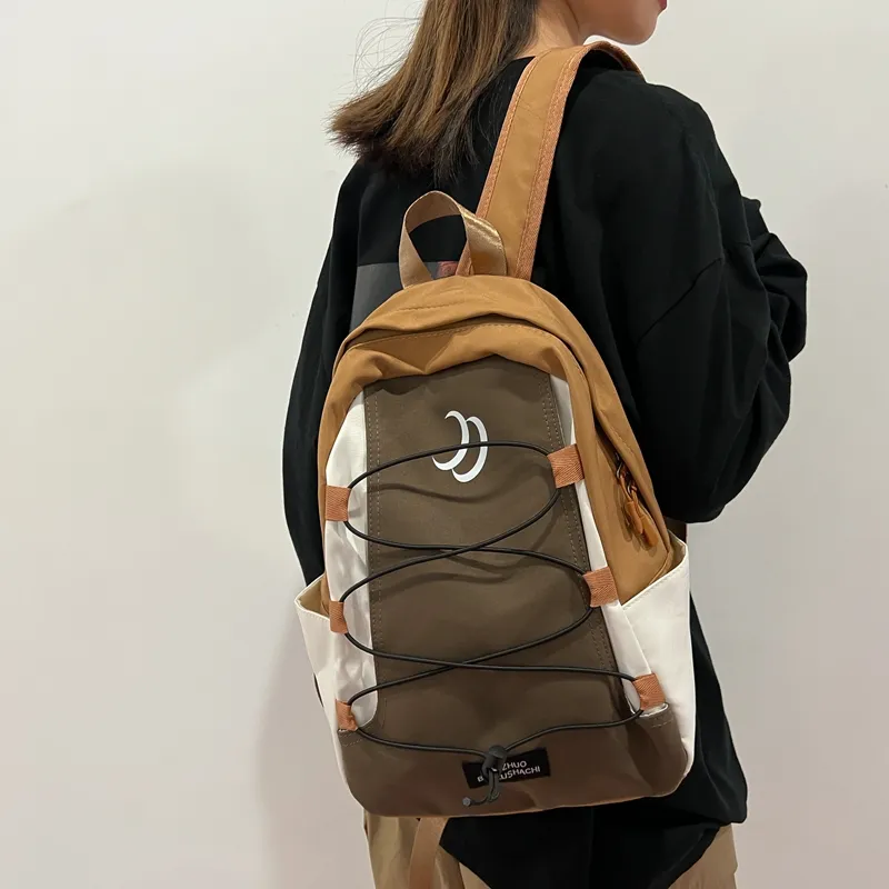 Travel Nylon Backpack Regular Unisex Black/Brown/Dark Blue/Light Blue-10