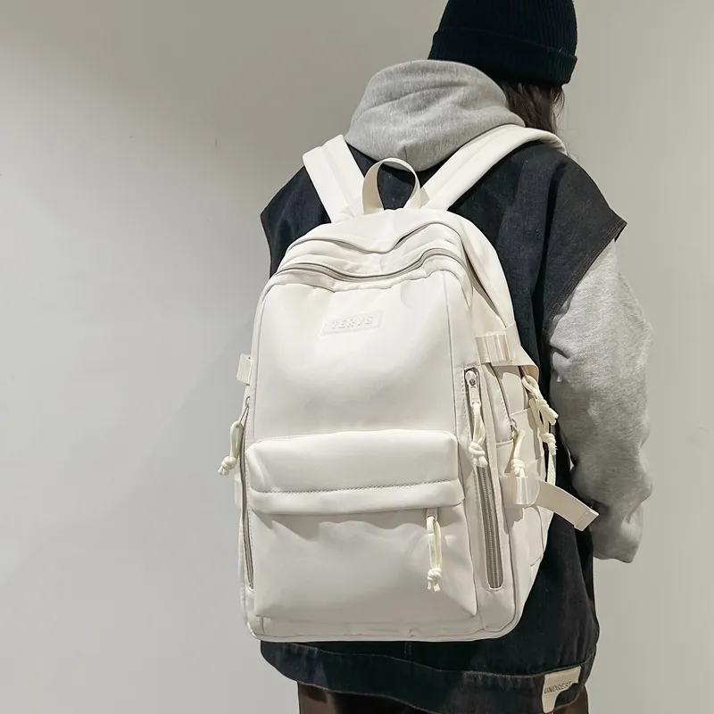Travel Nylon Backpack Regular Unisex Black/White/Red/Green-10