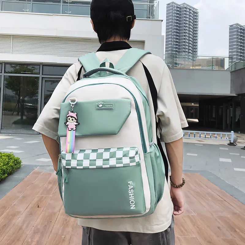 Travel Nylon Backpack Unisex Black/Blue/Green/Purple/Pink-12