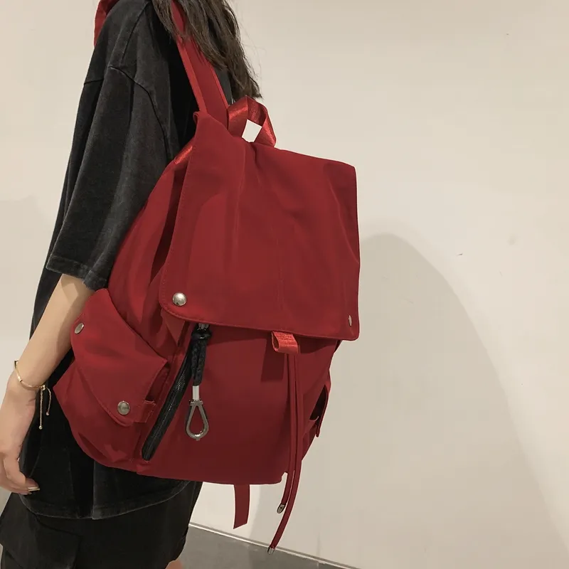 Travel Nylon Backpack Regular Unisex Black/Red/White/Blue-5