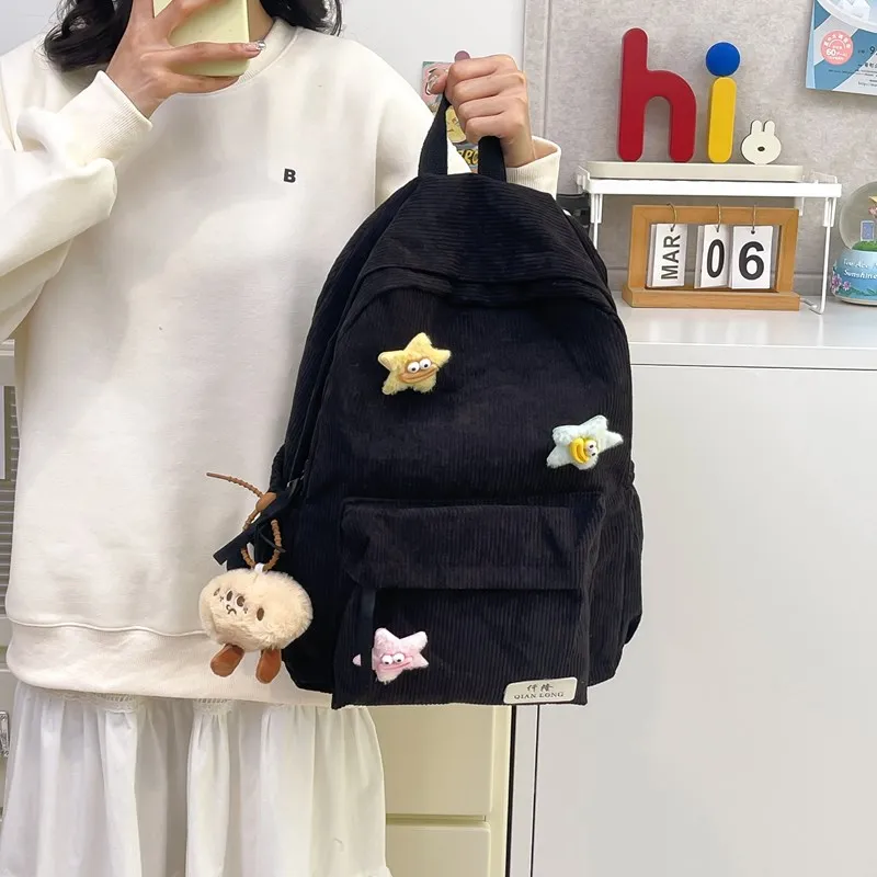 Travel Corduroy Backpack Regular Unisex Multicolor-1