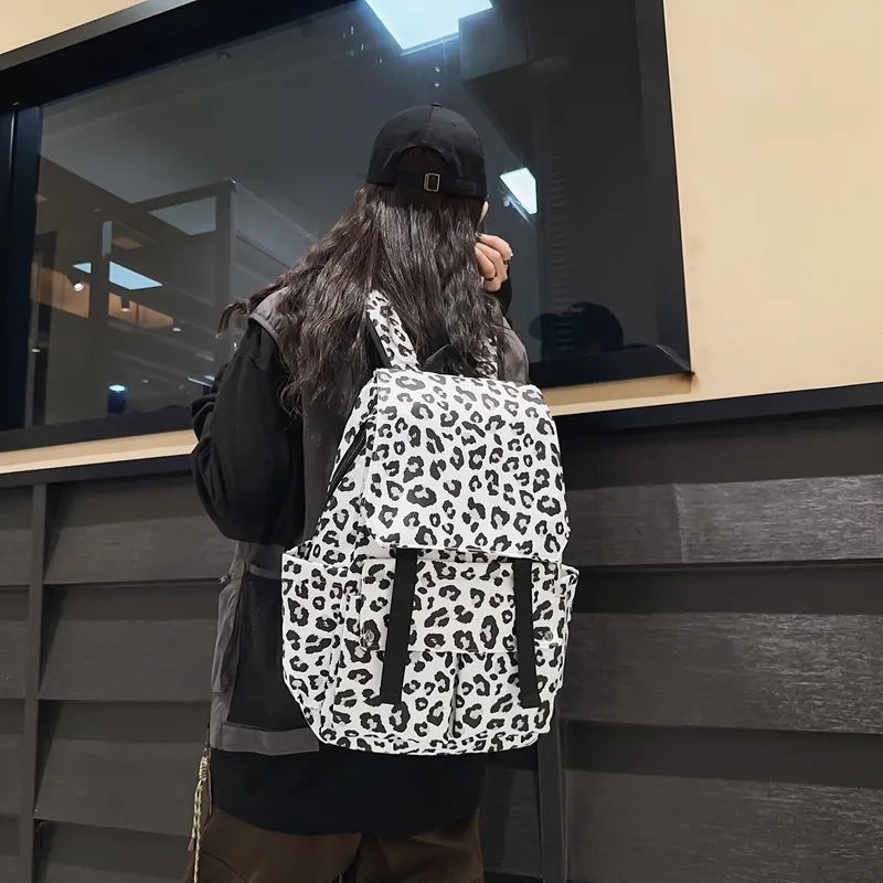 Travel Nylon Backpack Regular Unisex White/Blue/Pink-4