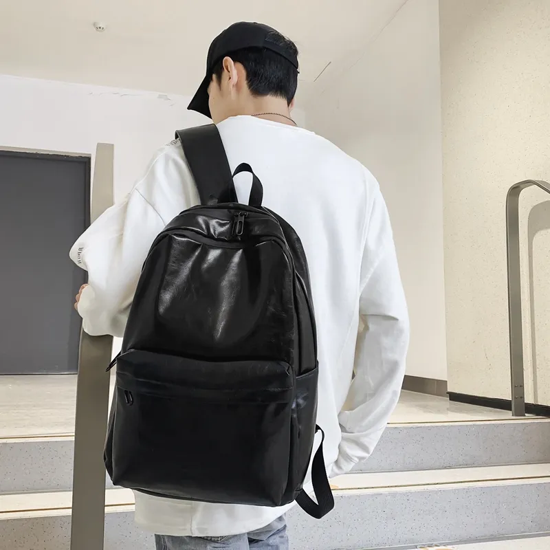 Travel PU Backpack Regular Unisex Black/Gray/Coffee-7