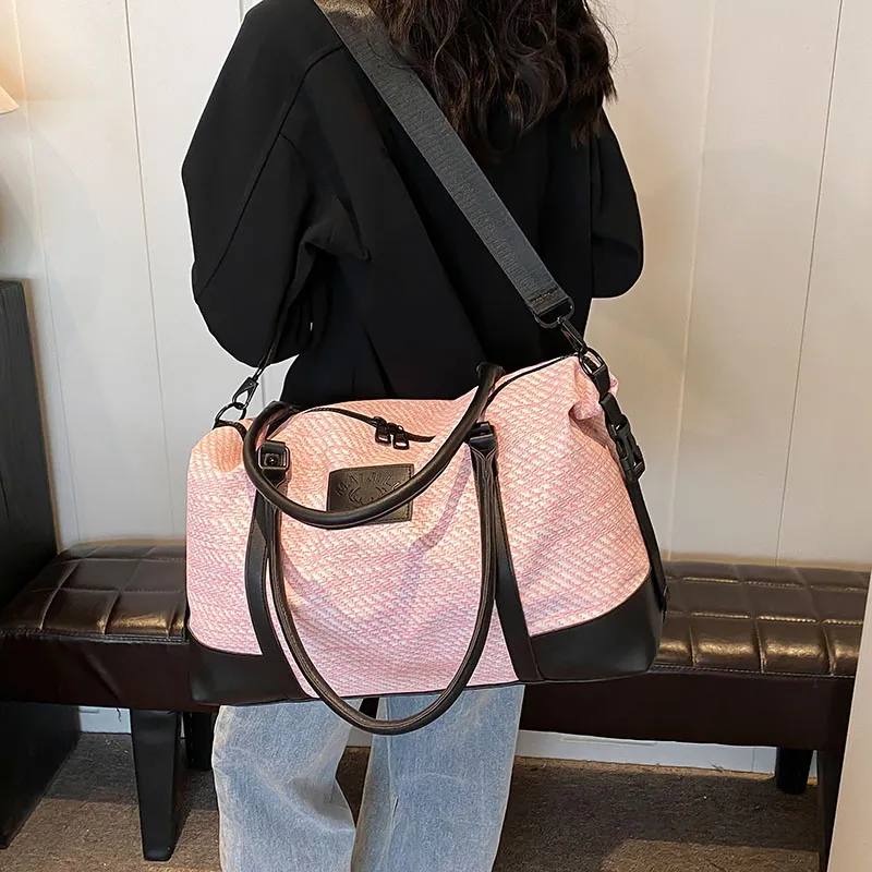 Travel PU Travel Bag Unisex Khaki/Pink/Black/Gray-20