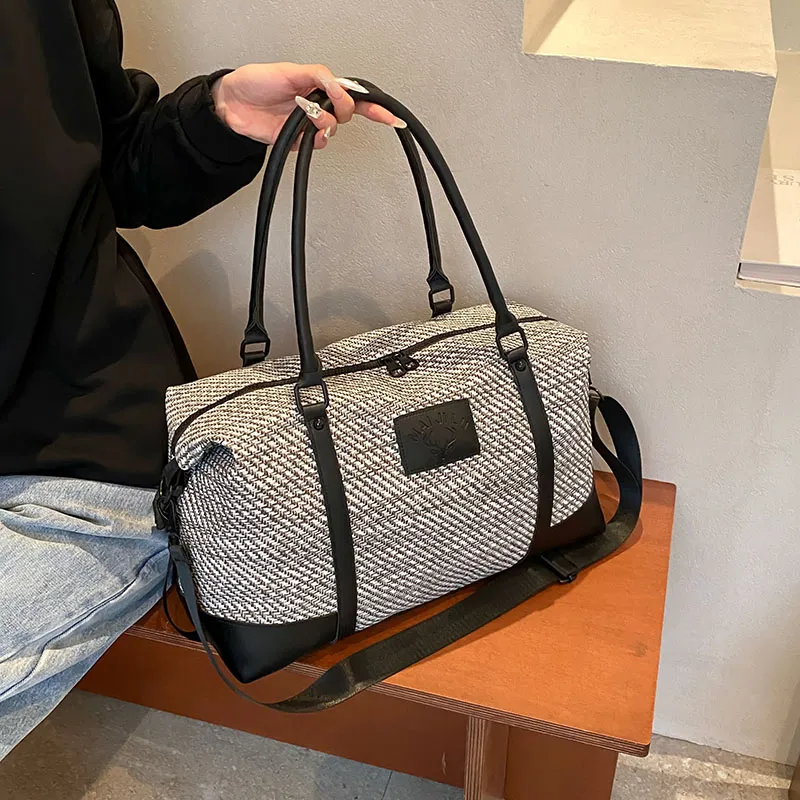 Travel PU Travel Bag Unisex Khaki/Pink/Black/Gray-28