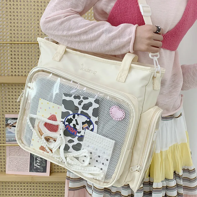Travel Nylon Fabric One Shoulder Crossbody Backpack Handbag Women's Multicolor-34