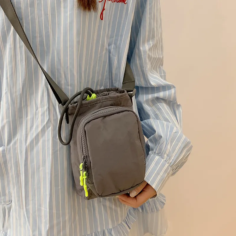 Travel Nylon Fabric Crossbody Bag, Shoulder Bag Unisex Black/Blue/Green/Gray/Pink-34